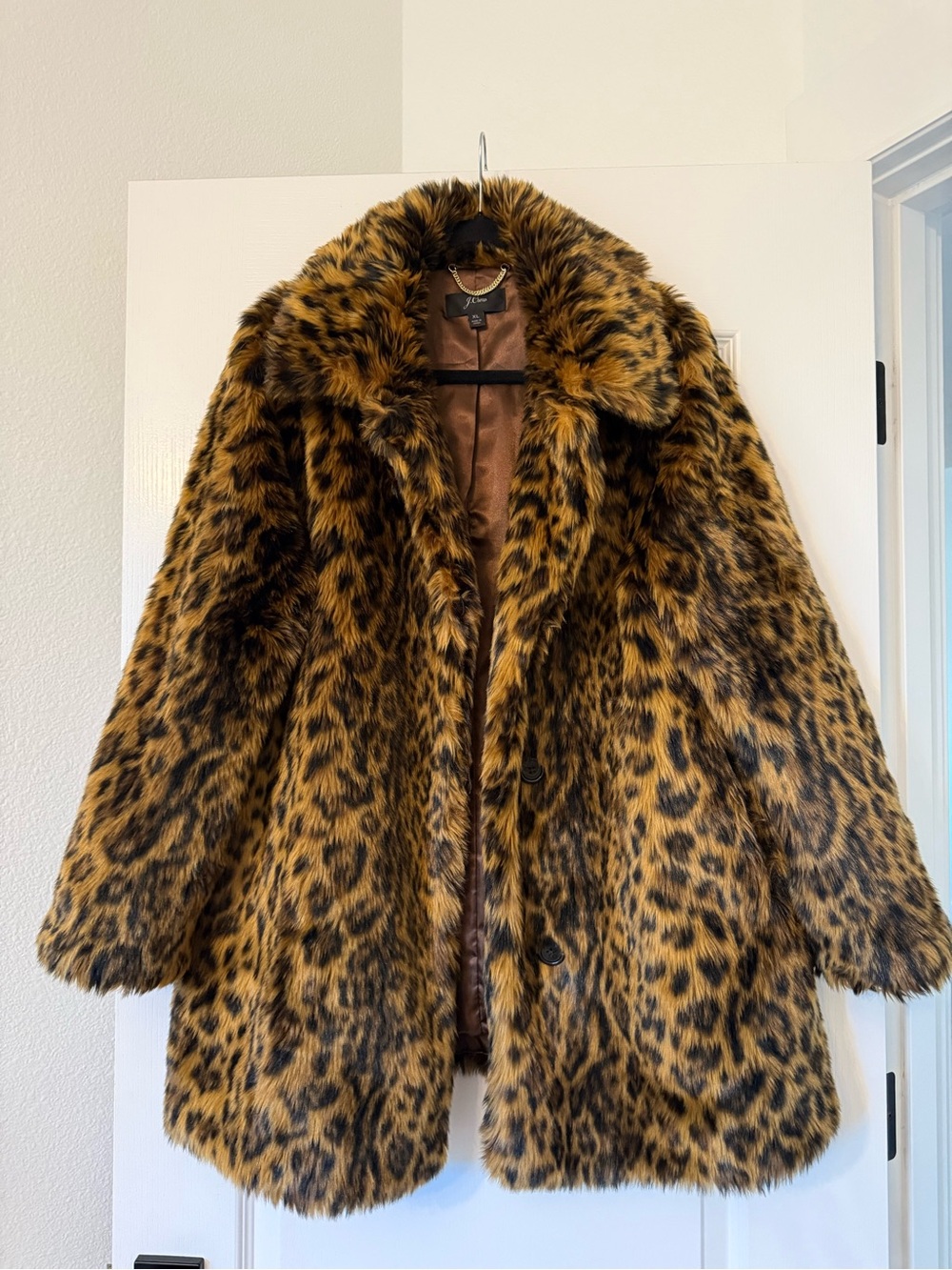 J Crew Leopard Print Faux-Fur Coat